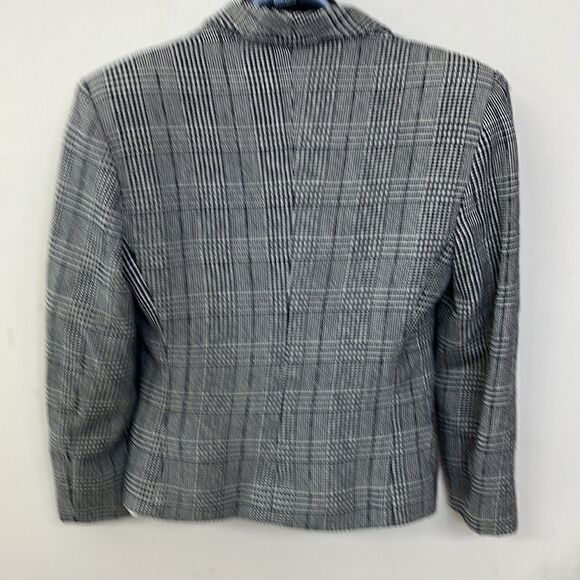 Accento Marzotto Italy Plaid Check 100% Pure Virgin Wool Blazer Sz 10 - Picture 8 of 9